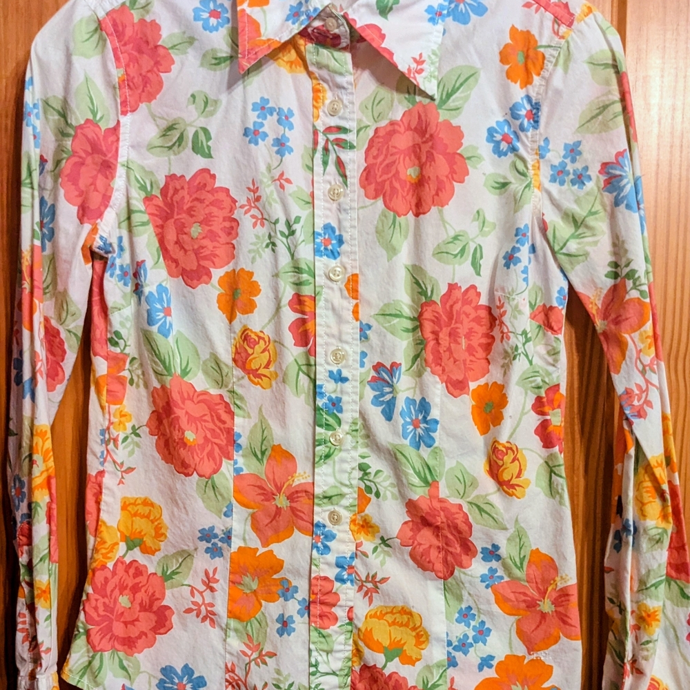 Tommy Hilfiger Floral Button Down Shirt - Multicolor Size XS